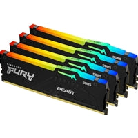Kingston Fury Beast KF556C40BBAK4-128 128GB (32GB x4) DDR5, 5600MHz, CL40, DIMM, RGB, System Memory Kingston Fury Beast KF556C40BBAK4-128 128GB (32GB x4) DDR5, 5600MHz, CL40, DIMM, RGB, System Memory